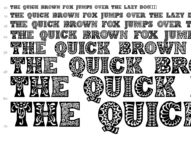 Digidon font waterfall